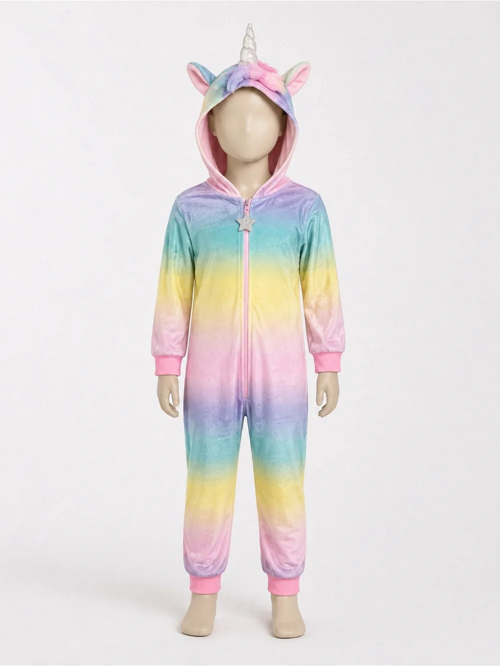 Kids Pastel Rainbow Unicorn One-Piece Jumpsuit
